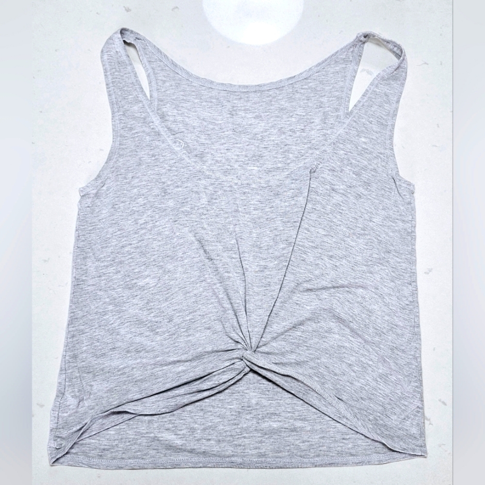 ZYIA Active SWIRL 🩶 TWIST Back Gray Grey Tank Top Yoga 🧘‍♀️ Medium 6 8 10
